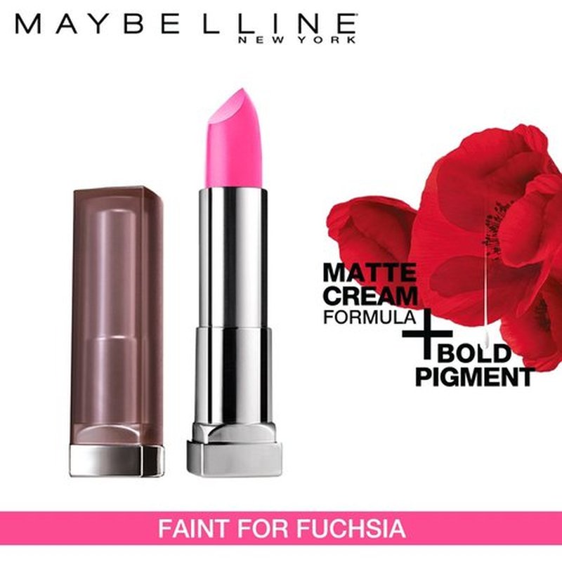 Maybelline Color Sensational Creamy Matte Lipstick, Faint For Fuchsia, 0.15 oz.
