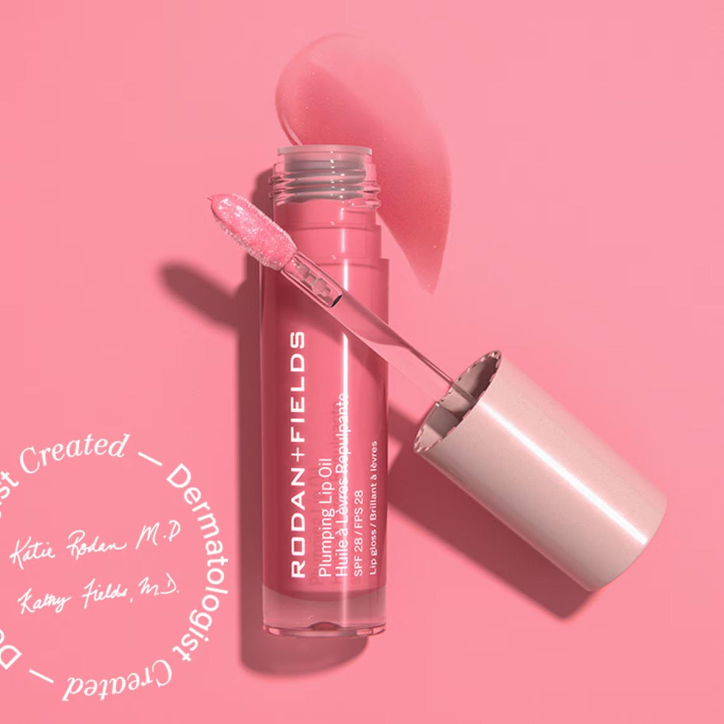 RODAN + FIELDS Plumping Lip Oil SPF 28 – 5 mL | Pink | Tinted Lip Treatment with Peptides, Hyaluronic Acid & Sunscreen Filters | Hydrates, Defines, Supports Softness & Enhances Look of Fuller Lips