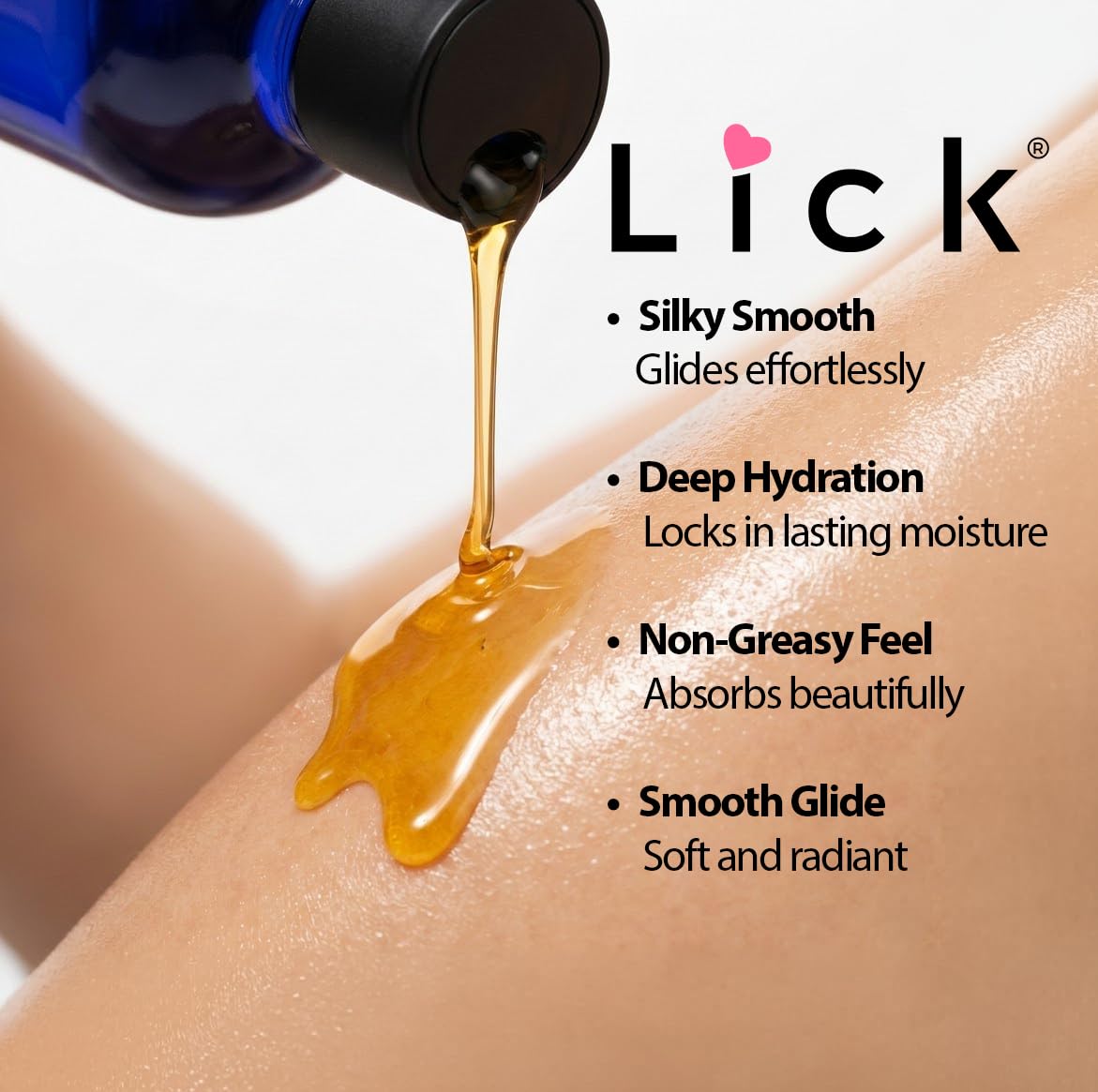 LICK Lavender Floral Scented Body Oil – Lightweight Daily Hydration with Almond Oil & Vitamin E – 4 oz