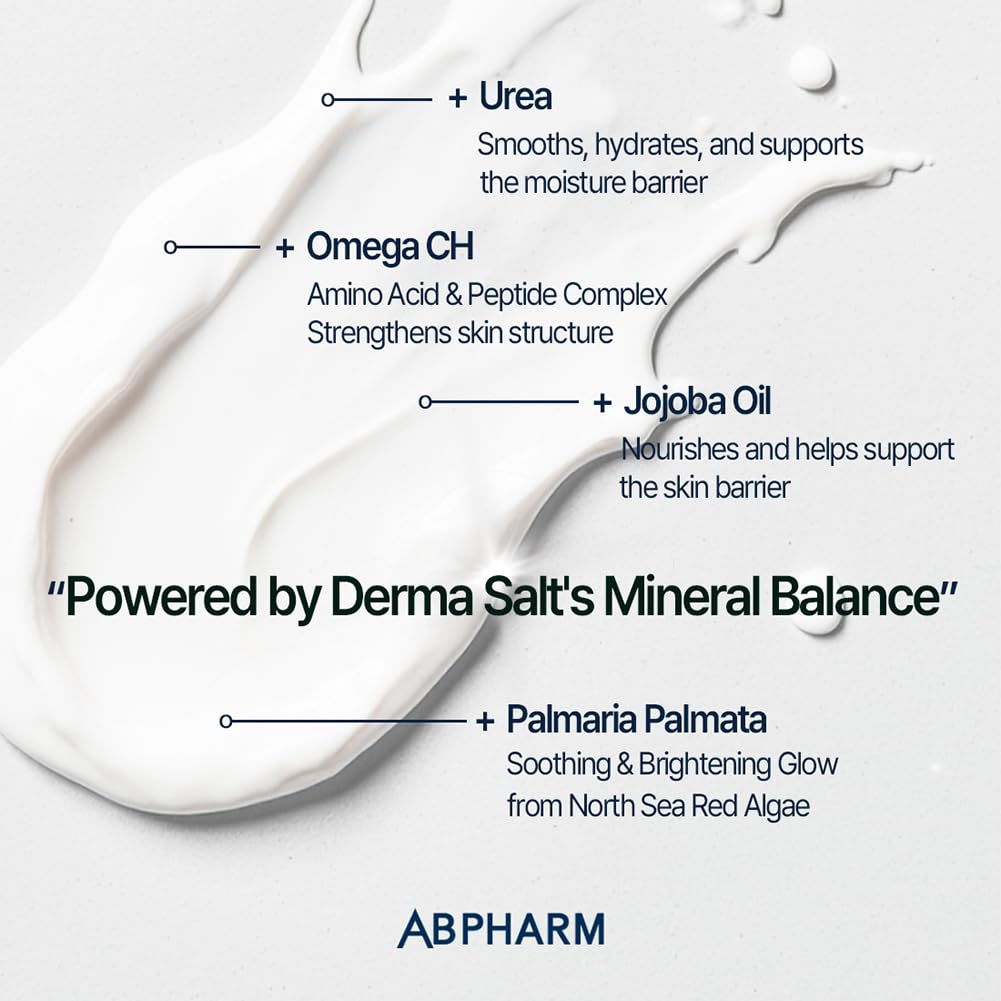 ABPHARM Derma Salt Cream, Long-lasting hydration for up to 150 hours, K - Derma Salt Cream, Clinically tested for sensitive skin, Vegan certified, free from 36 other harmful ingredients