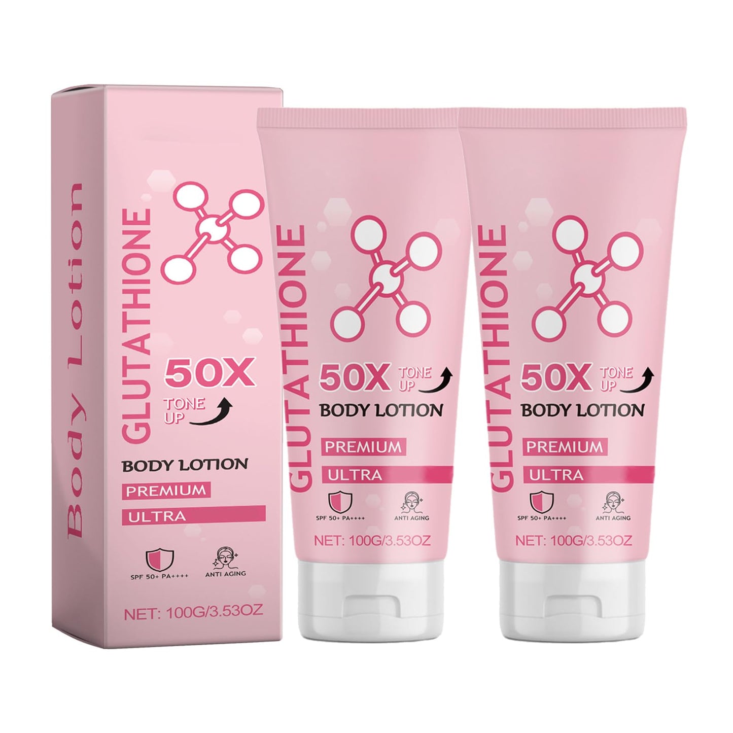 Balekotty Glutathione 50x Tone Up Body Lotion, 2PCS Glutathione Body Lotion Cream, Moisturizing and Soft Skin Cream for Women All Skin Types