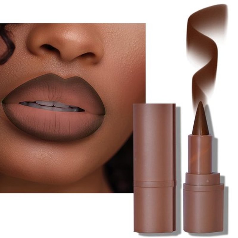 2-in-1 Gradient Lip Liner and Lipstick Lip Combo Set - Achieve Flawless Contour and Gradual Ombre Effect with Easy-to-Use Crayon Form and Cone Tip - Non-Smudging, Long-Lasting (06# Coffee Bean, 1)