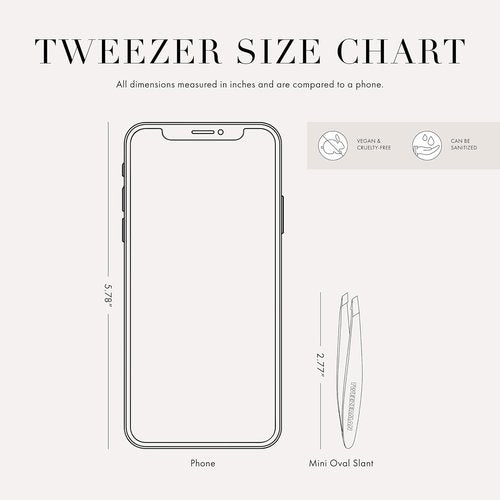 Tweezerman NYC Mini Slant Tweezer - Tweezers for Eyebrows, Travel Tweezers for Eyebrows, Facial Hair, Ingrown Hair