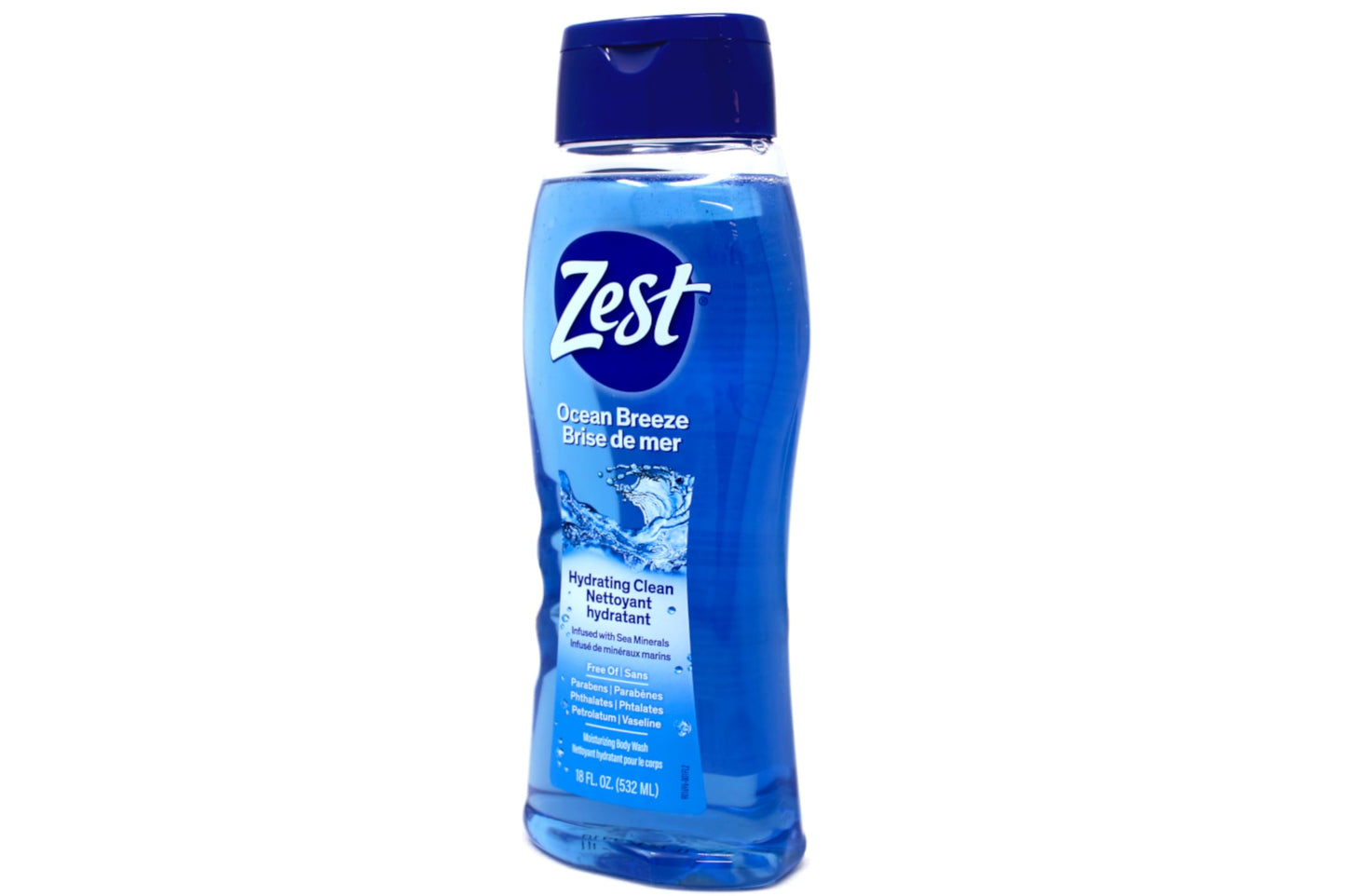 Zest Body Wash - Enriched with Sea Minerals - Invigorating Scent - Hydrating Body Soap - Suitable for All Skin Types - Ocean Breeze - 6 pc