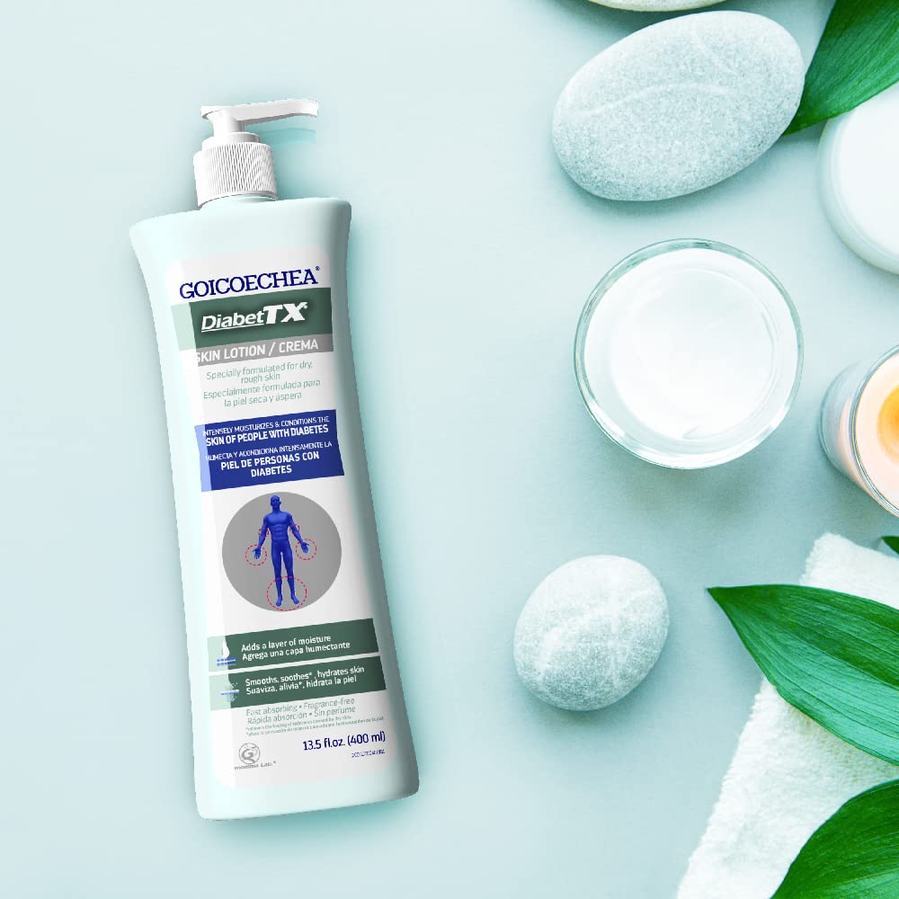 Goicoechea Diabet TX Diabetic Lotion for Dry Skin | Soothing Hydrating Cream for Women and Men, Moisturizer for Hands, Legs, Feet, and Body, Extra Dry Skin Support, 13.5 Oz, 3-Pack
