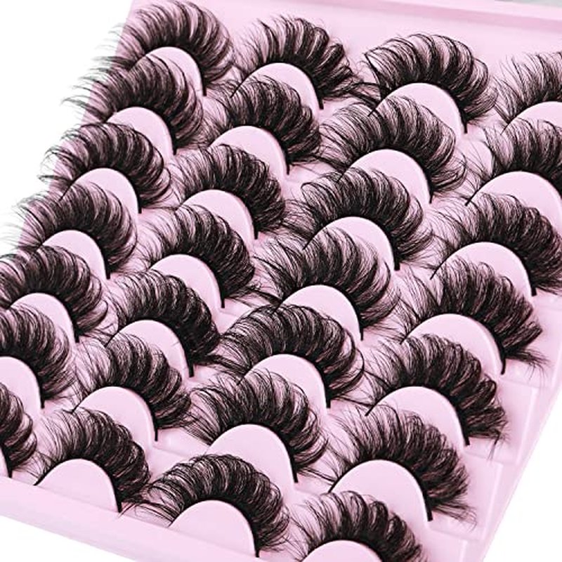 Lashes Wispy Faux Mink Lashes Fluffy False Eyelashes Natural Look 16mm Eye Lashes 6D Volume Fake Lashes pack by Kiromiro 14 Pairs