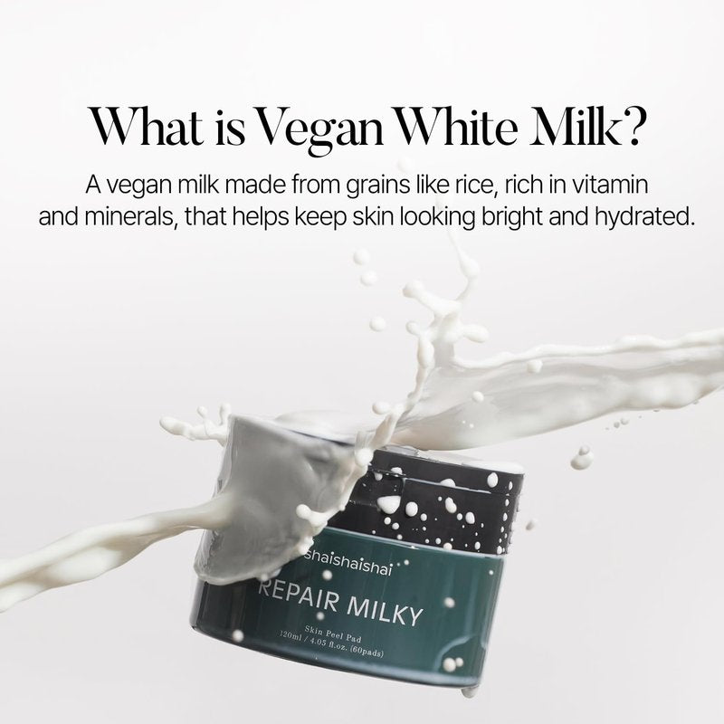 Milky Skin Peel Toner Pads - Gentle Exfoliating PHA 2% & Rice Extract | Vegan Korean Skincare, 60 Pads