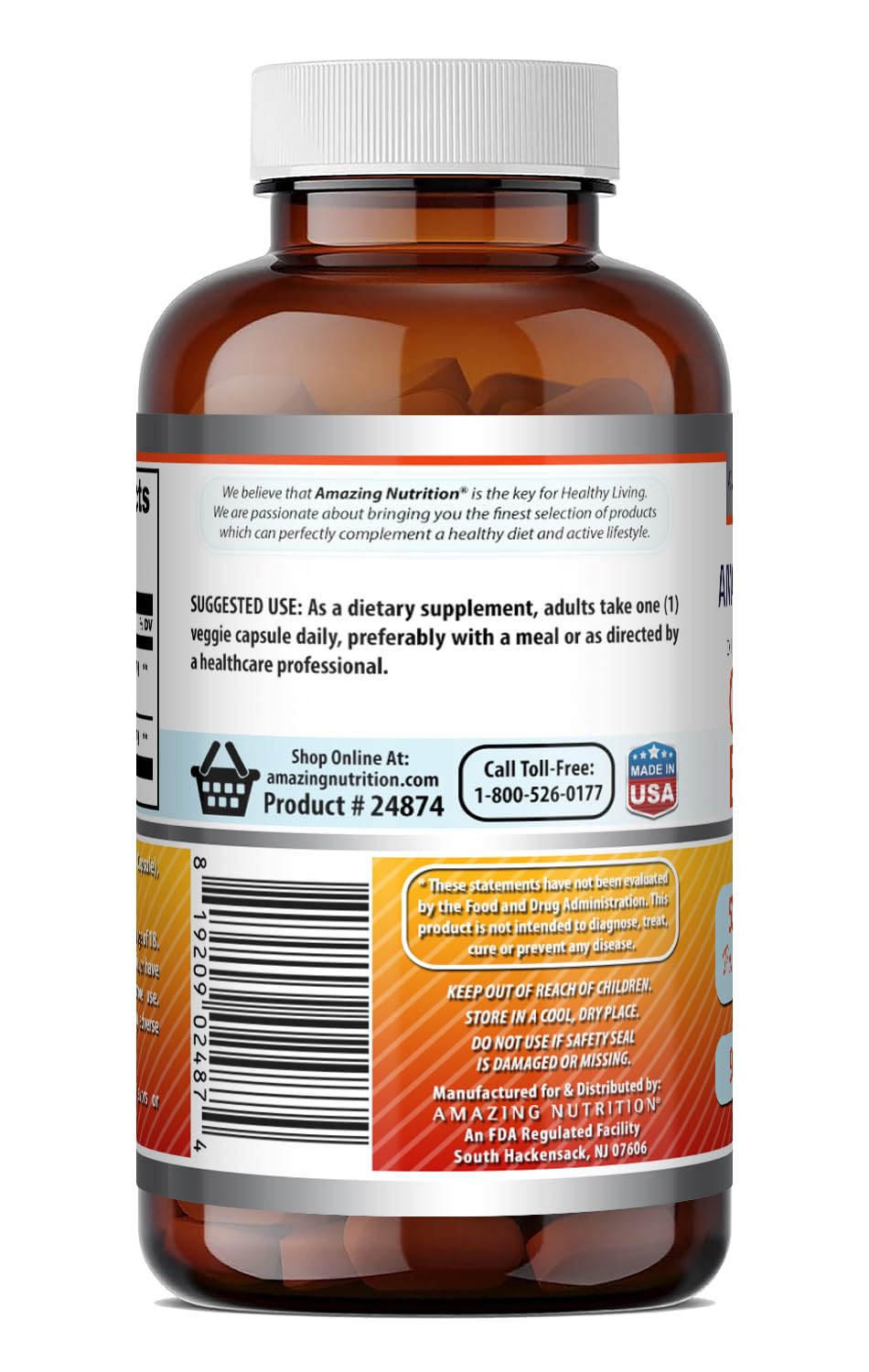 Amazing Formulas Quercetin 250 Mg & Berberine 250 Mg | Veggie Capsules Supplement | Non-GMO | Gluten-Free | Made in USA (1 Pack | 90 Count)