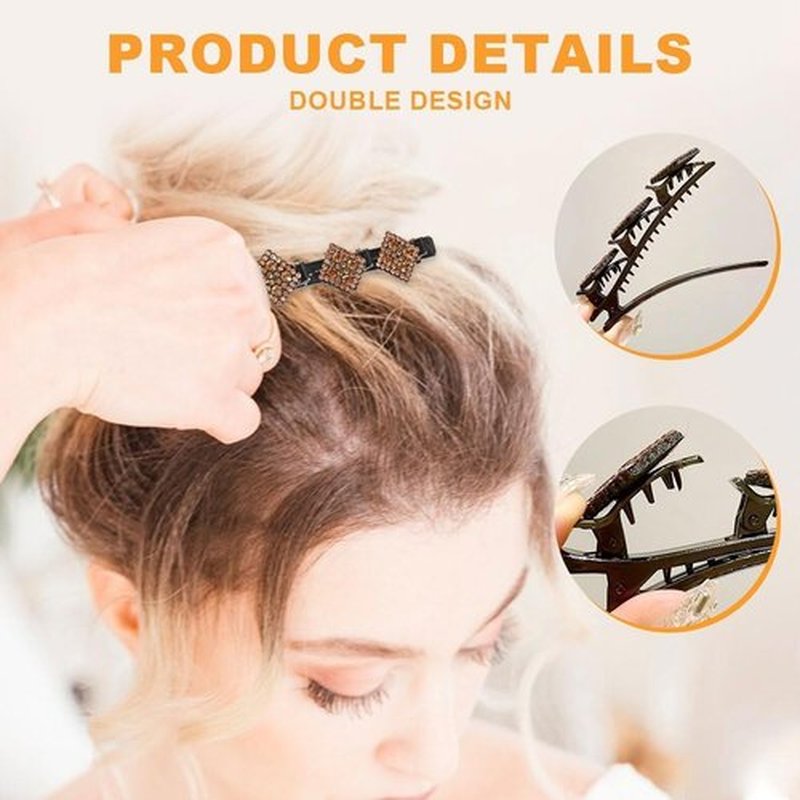 Sparkling Crystal Stone Braided Hair Clips, 2024 New Braided Hair Clips for Women, Sparkling Braided Hair Clips, Shiny Elegant Hair Styling Clips, Women Crystal Stone Braided Hair Clips(4PCS)