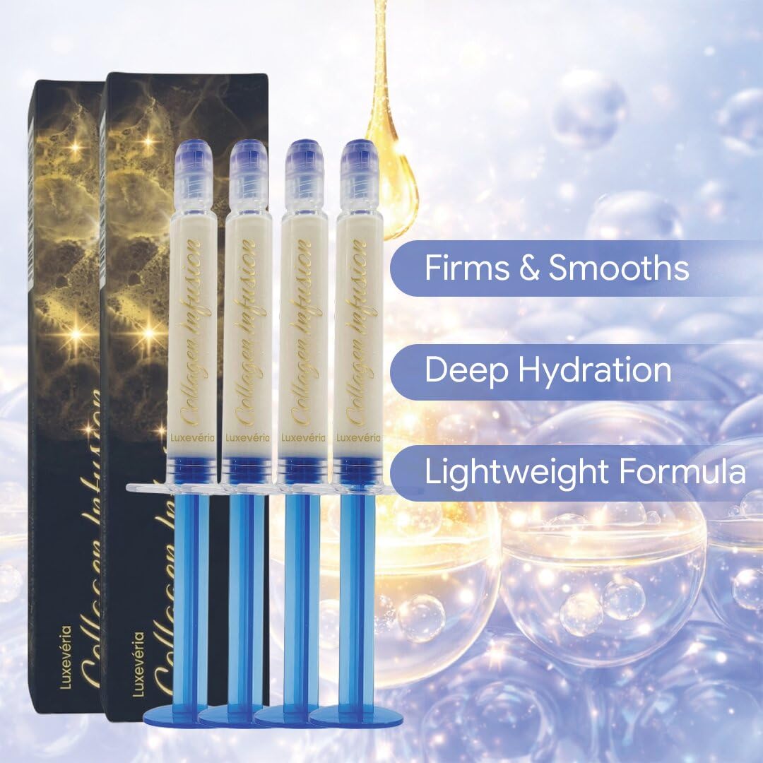 Luxevéria Official Polypeptide Collagen Infusion Firming Cream - Anti-Aging Face Serum with Targeted Applicator - Deep Hydration Skin Tightening Essence for Wrinkles & Fine Lines (2 Pack)