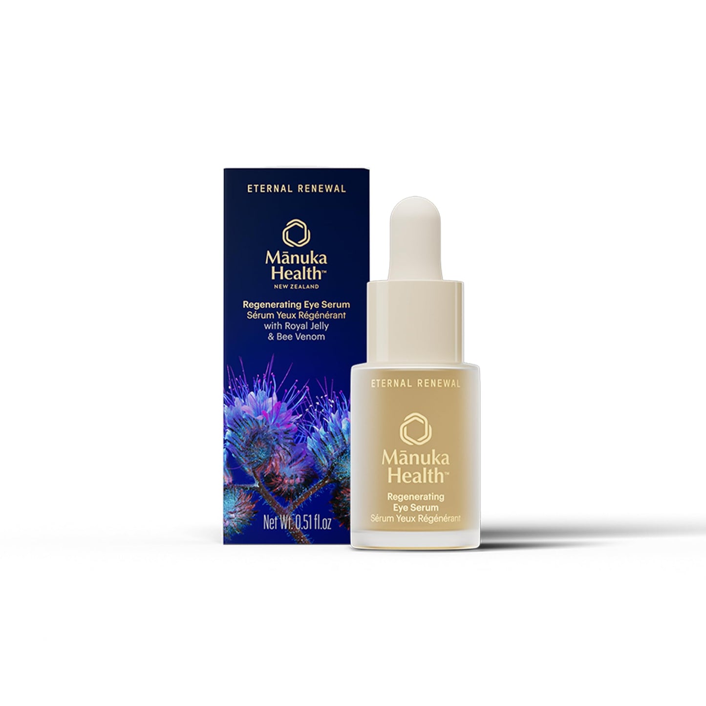 Manuka Health Regenerating Eye Serum with Manuka Honey, Bee Venom & Royal Jelly –15 ml / .51 oz –Under Eye Serumwith Hyaluronic Acid,Brightens, Hydrates and Smooths