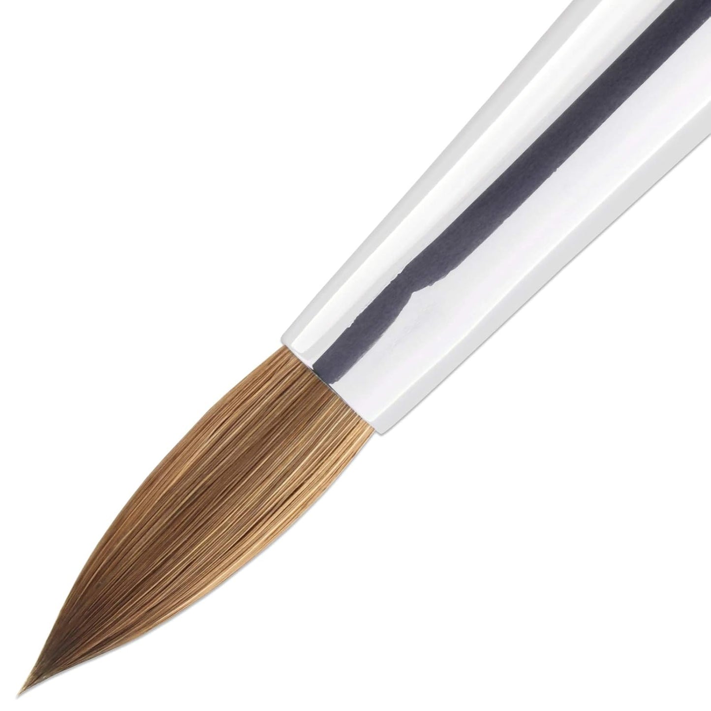 Size 10 PANA Pure Kolinsky Acrylic Nail Brush - Oval Crimped Clear Handle