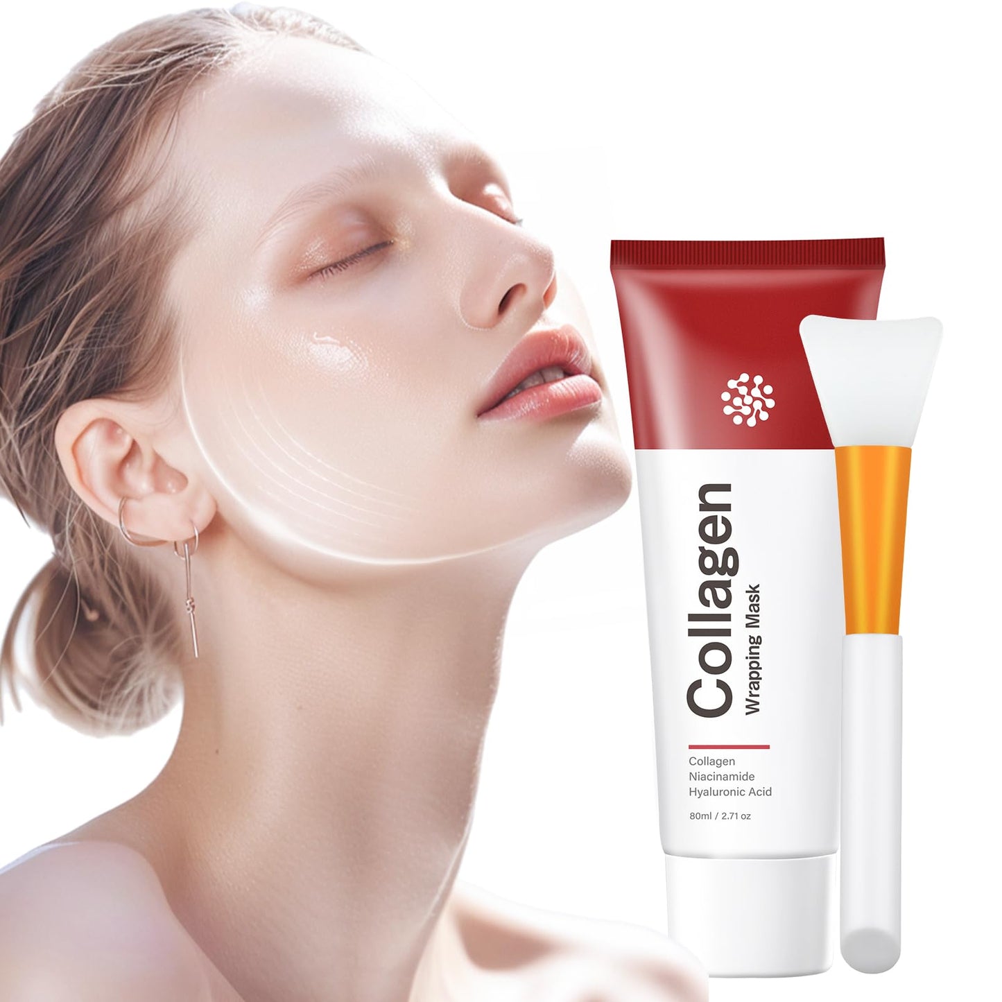 YAFUSIPE Collagen Night Wrapping Mask Hydrating Peel Off Face Mask for Women Tightening Lifting Facial Mask Skincare Anti Aging Collagen Masks for Wrinkles Fine Line Glowing 2.71oz