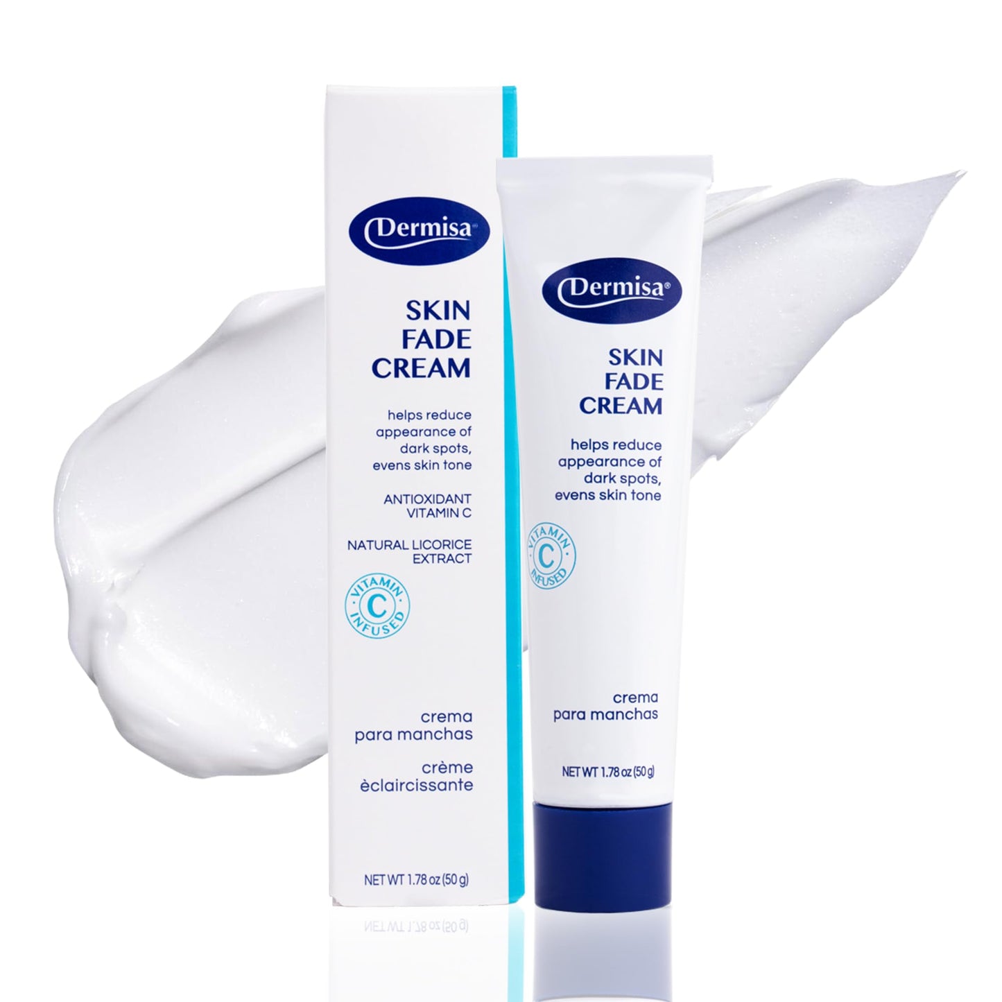 Dermisa Skin Fade Cream with Vitamin C, Licorice and Emblica - Dark Spot Corrector and Face Moisturizer for Sun Spots, Age Spots and Freckles - 1.78 Oz, Pack of 1