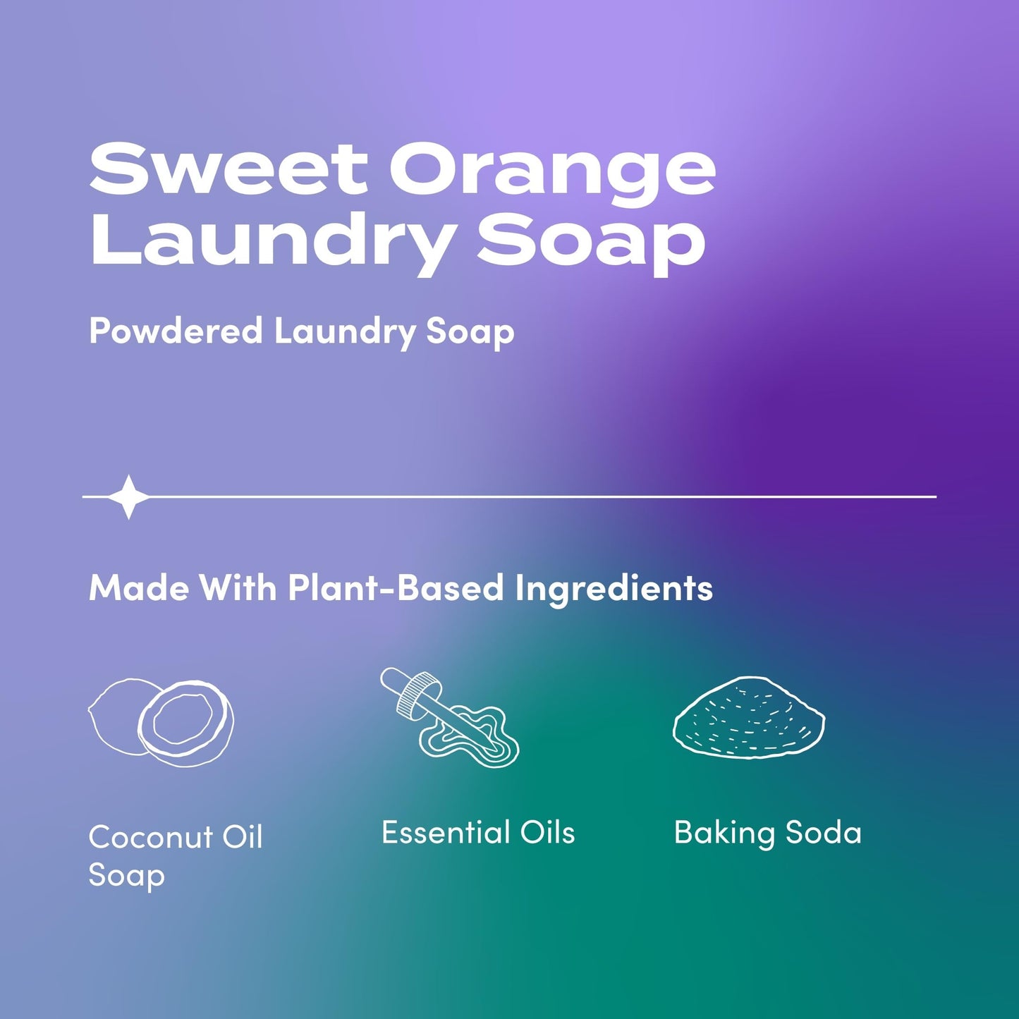 Zum Powdered Laundry Soap by Indigo Wild - Plant-Based Laundry Soap with Baking Soda, Coconut Oil & Essential Oils - 64 Loads (32 oz) - Sweet Orange
