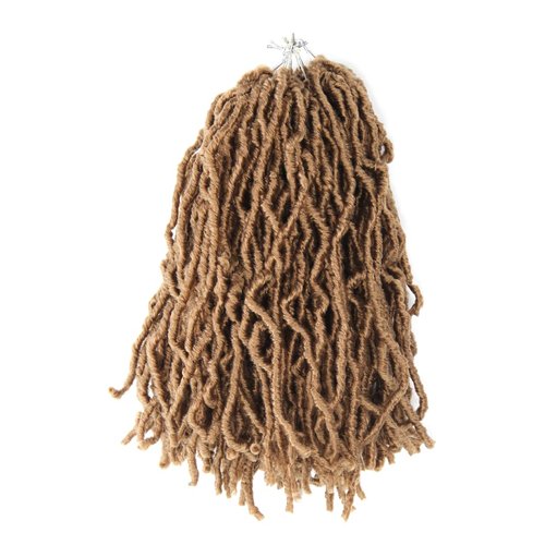 12 Inch Soft Locs Crochet Hair 6 Packs Short Straight Pre-looped New Faux Locs Crochet Hair, 27#(Honey Blonde)