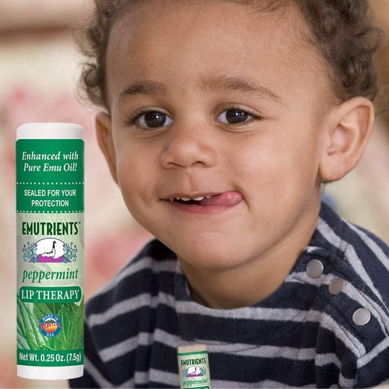 Montana Emu Ranch Lip Therapy Balm - Peppermint Flavor - 3 Pack | 0.25 Oz Each, Enriched with Pure Emu Oil