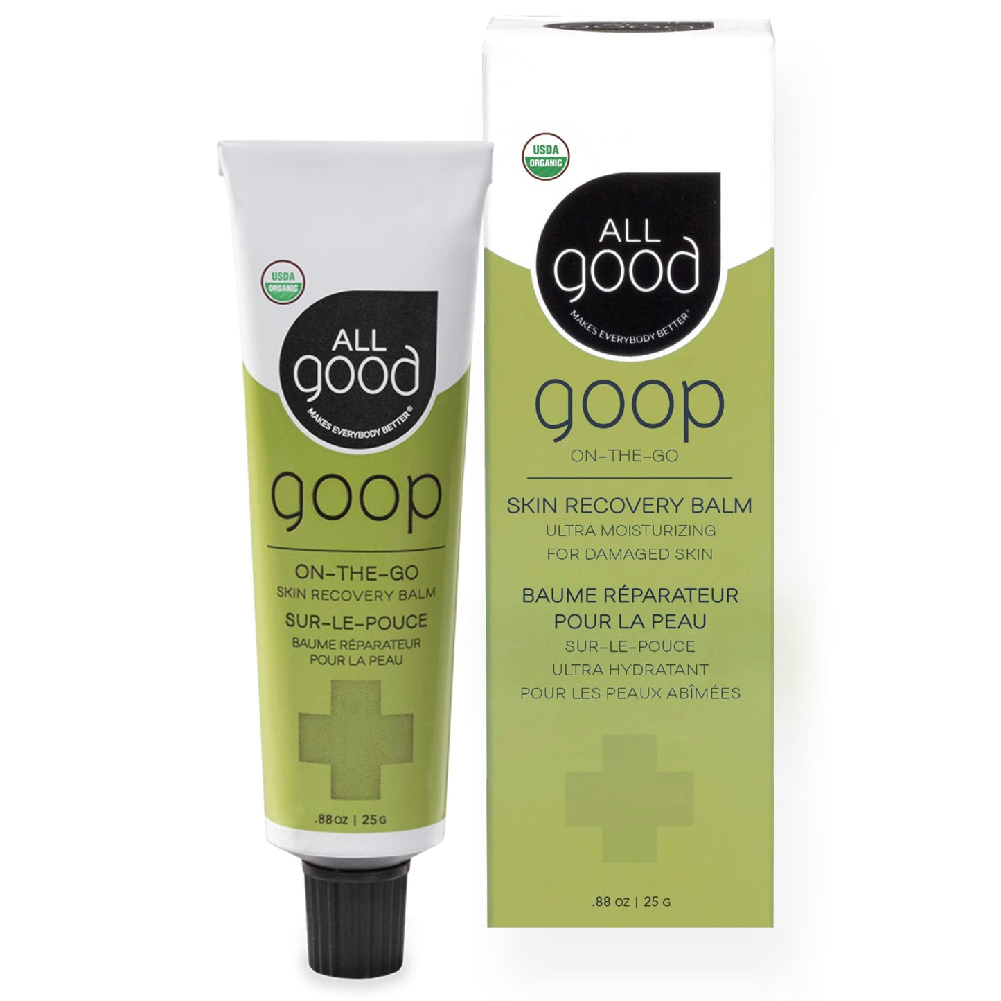 All Good Goop on the Go - Chafing Cream, Dry Skin Salve, Cracking Lip Moisturizer - Soothes, Hydrates & Calms - Travel Size Recovery Balm 1oz (2-pack)
