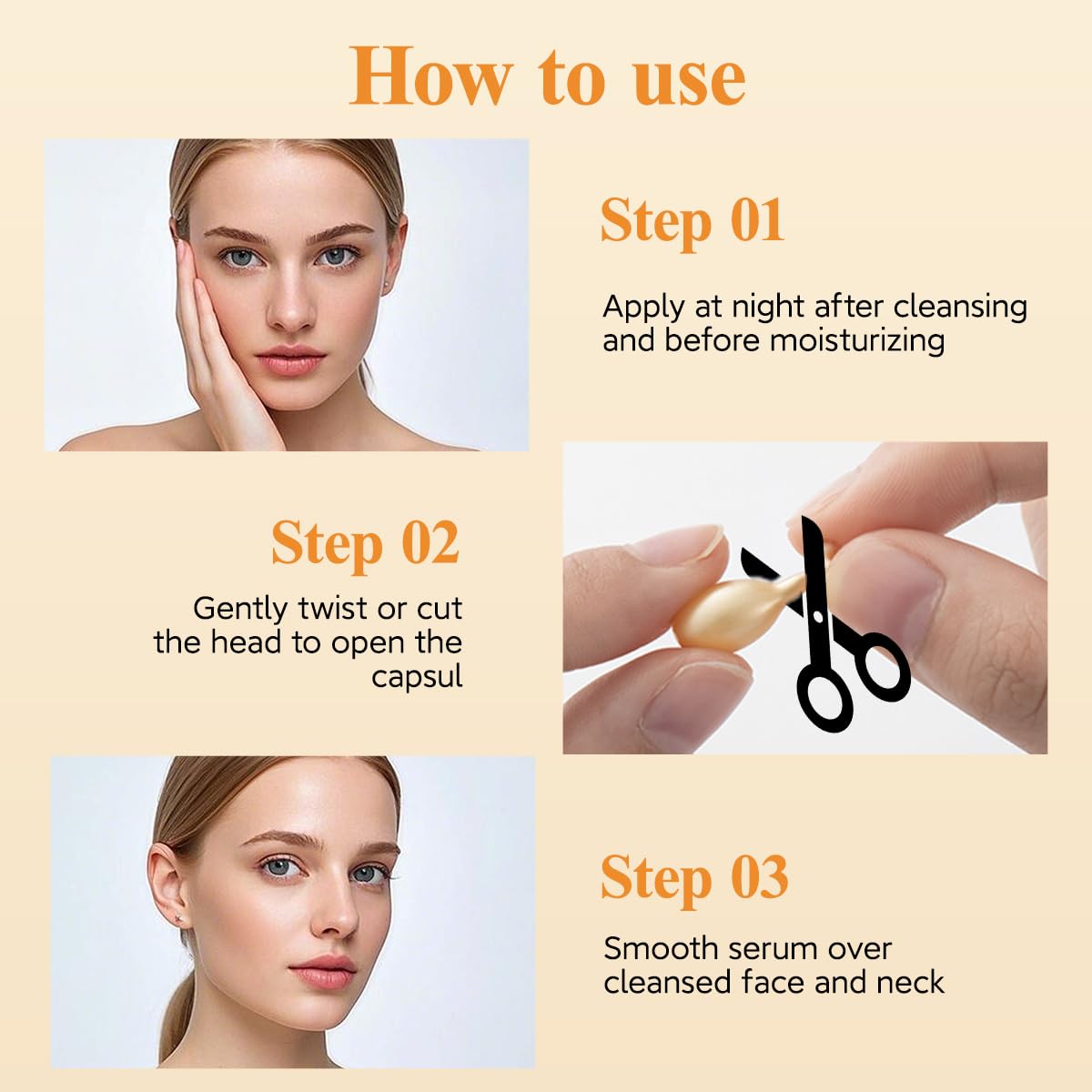 HKH Vitamin C Serum Capsules Set – 96 pcs VC for Morning - Anti-Aging & Anti-Wrinkle Skincare Face Serum - Smooth Fine Lines - Moisturize Hydrate & Firm Skin, Travel-Friendly
