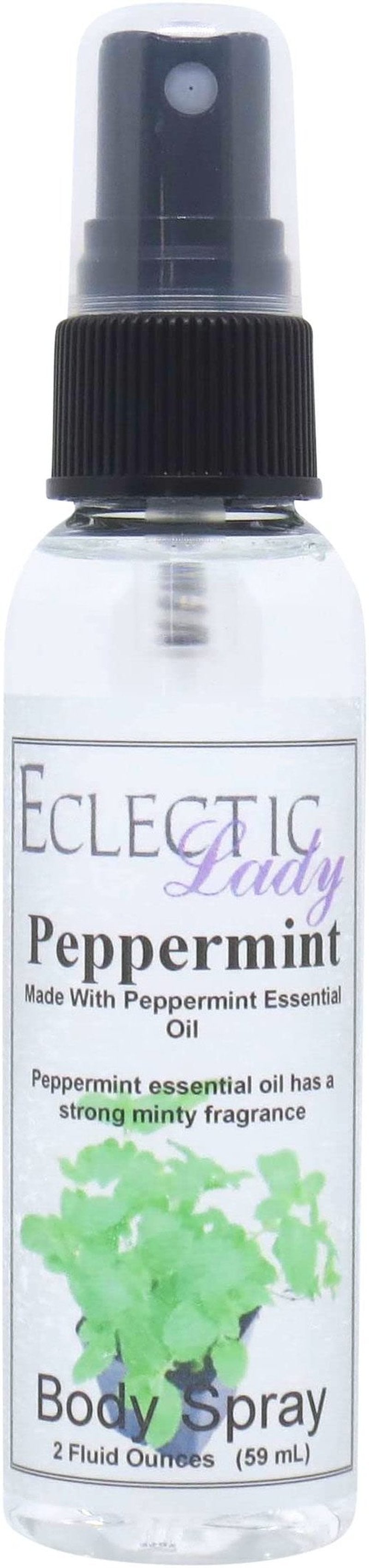 Peppermint Essential Oil Body Spray, 2 ounces, Body Mist for Women with Clean, Light & Gentle Fragrance, Long Lasting Perfume with Comforting Scent for Men & Women, Cologne with Soft, Subtle Aroma For