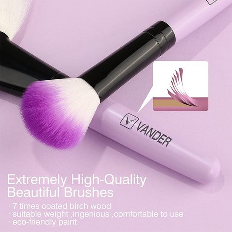 Make up Brushes, VANDER Professional 32pcs Makeup Brush Set, Makeup Brushes Set Foundation Blending Cosmetic Brush Set Kit,Purple（Cosmetic bag not included）