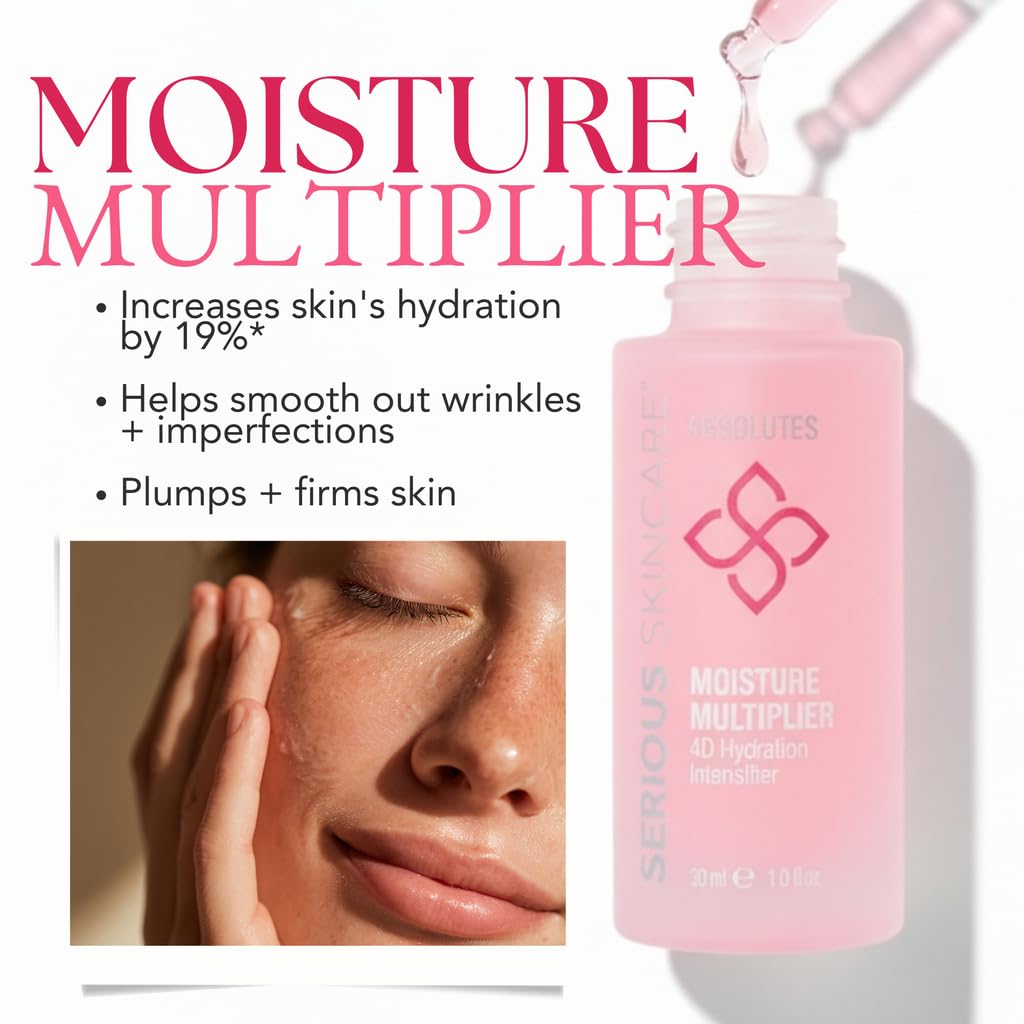 Serious Skincare - Hyaluronic Acid Serum for Face - Absolutes Moisture Multiplier - Plumping, Hydrating & Anti-Aging - Visually Reduce Lines and Wrinkles - For Women and Men - 1 Fl. Oz.
