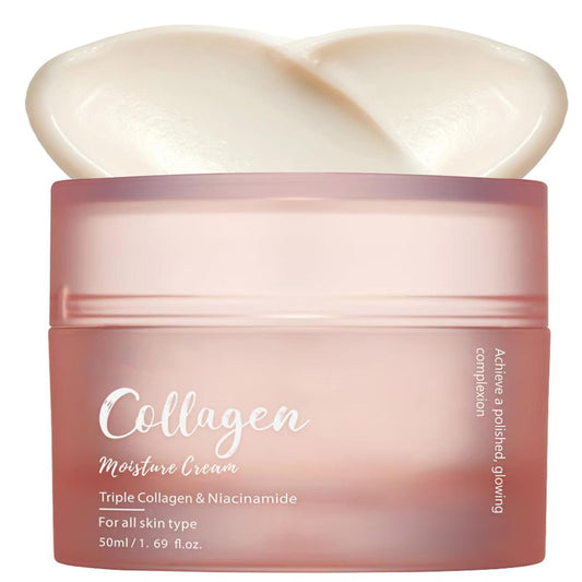 TWLBXMG Collagen Moisture Cream for Face, Triple Collagen & Niacinamide Firming, Anti-Wrinkle & Elasticity Boosting Face Cream, Hydrating Brightening Facial Moisturizer for All Skin Types, 1.69 Fl Oz
