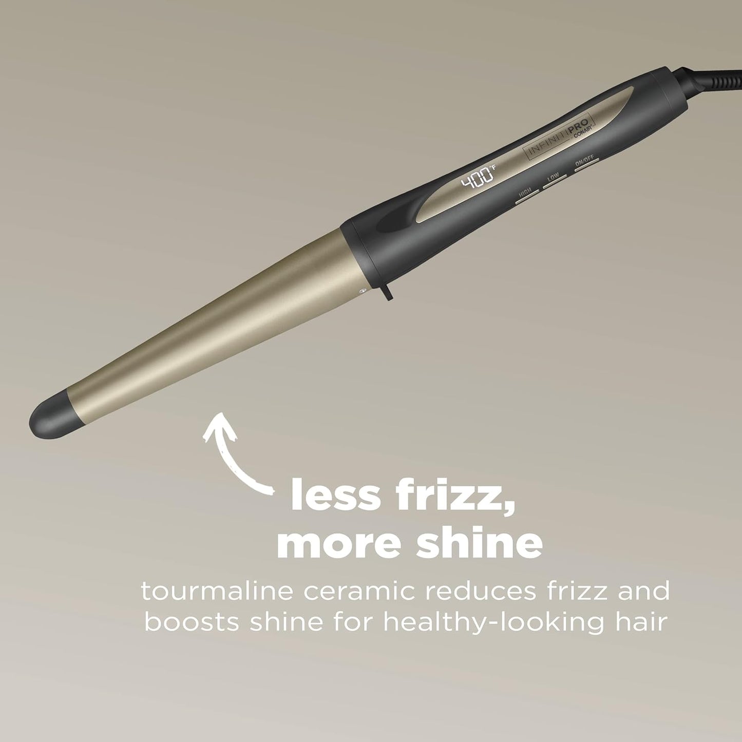 Tourmaline Ceramic Tapered Curling Wand - 1 1/4" to 3/4" for Beachy Waves