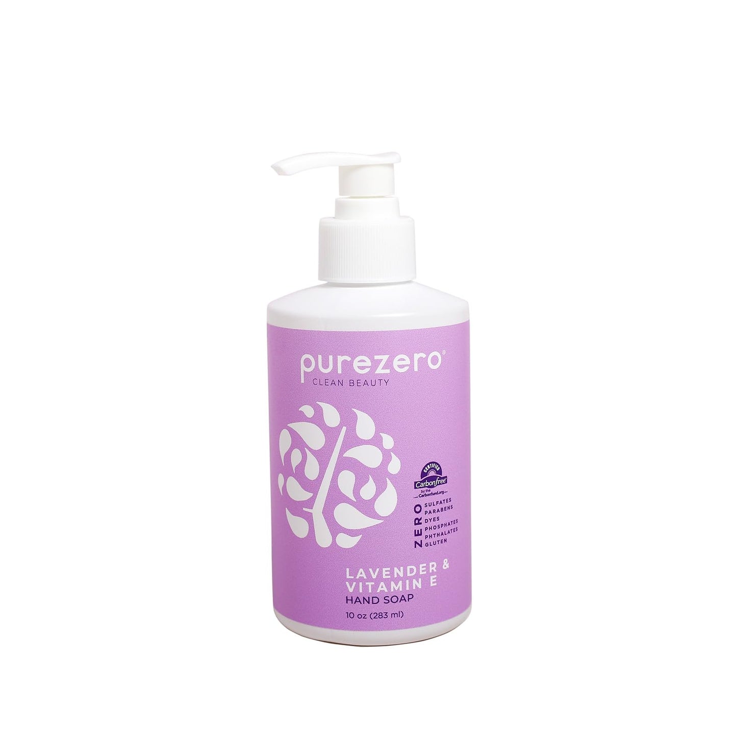 Purezero Lavender & Vitamin E Hand Soap Soothing & Hydrating, Paraben-Free & Vegan Liquid Hand Wash for Bathroom or Kitchen, USA-Made, Cruelty-Free, 10 ounces (1 Pack)