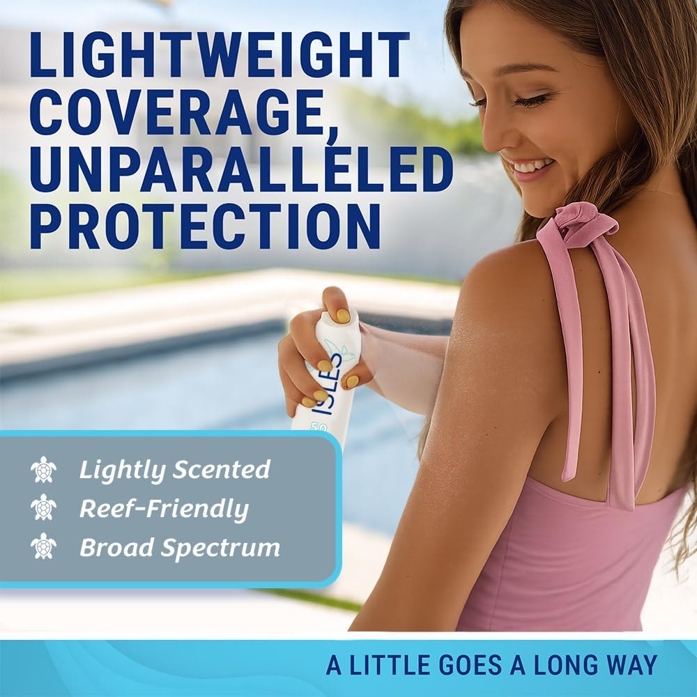 Coral Isles Island Rain Sunscreen Spray SPF 50 - Hawaii Reef Safe Compliant - Oxybenzone Free - Broad Spectrum UVA/UVB - Water Resistant (80 Min) - 6 Fl Oz (Pack of 2)