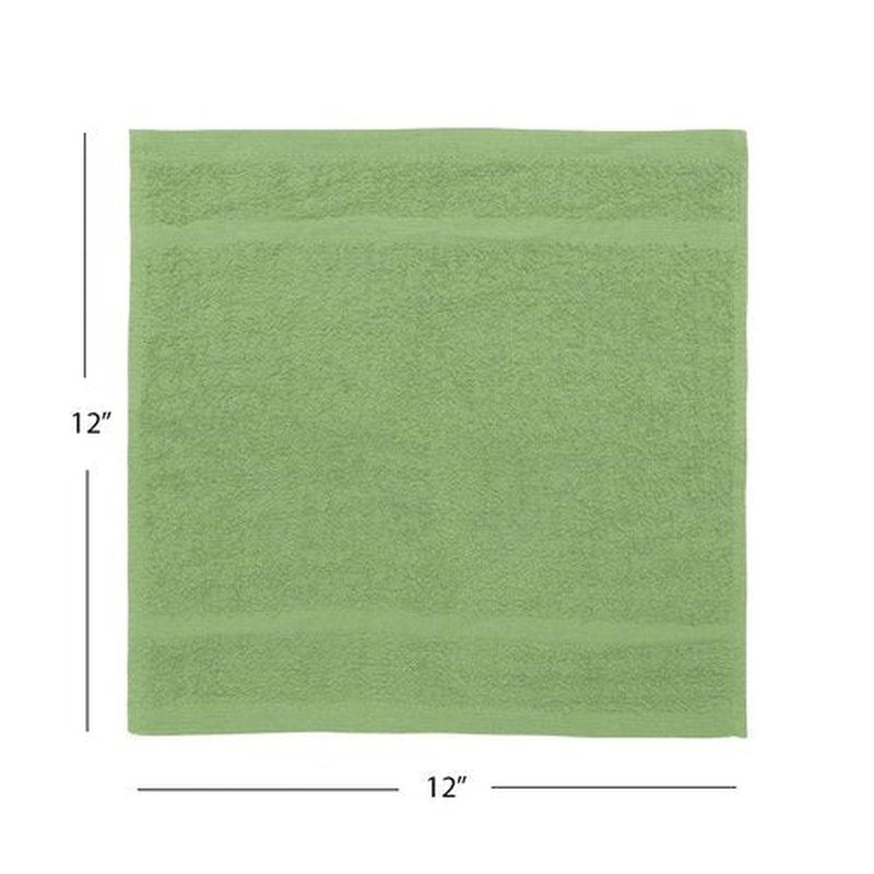 Avalon Towels Cotton Washcloths – (Pack of 24) Size 12x12 Inches, 100% Ring Spun Cotton, Soft & Absorbent Face Towels, Gym Towels, Hotel and Spa Quality, Reusable Fingertip Towels (Sage Green)