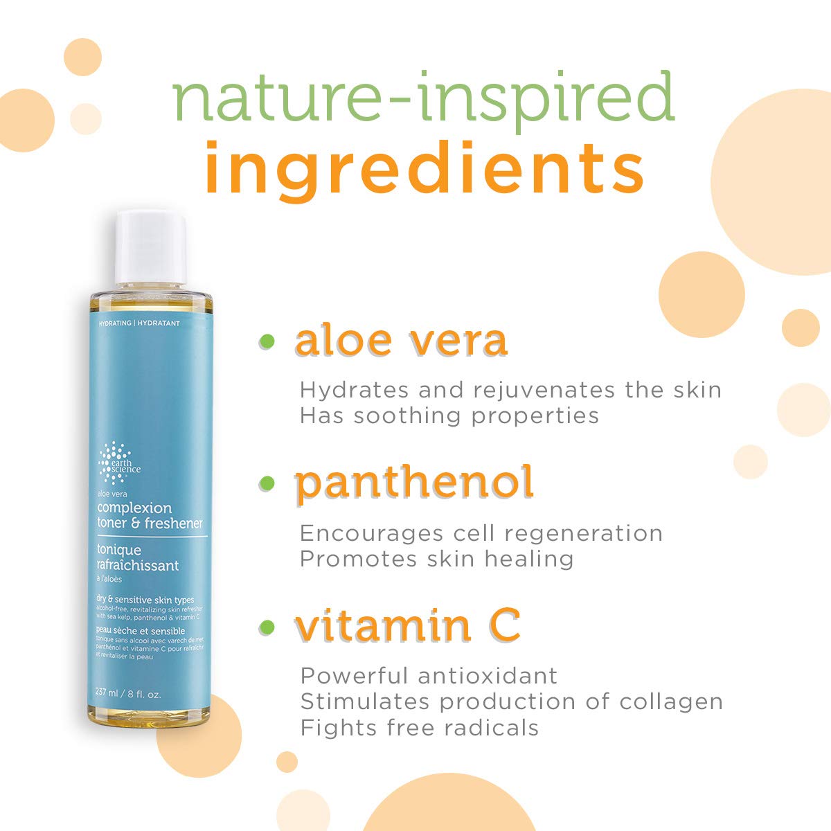 Earth Science - Aloe Vera Complexion Toner & Freshener, 2 Pack (8 fl. oz.)