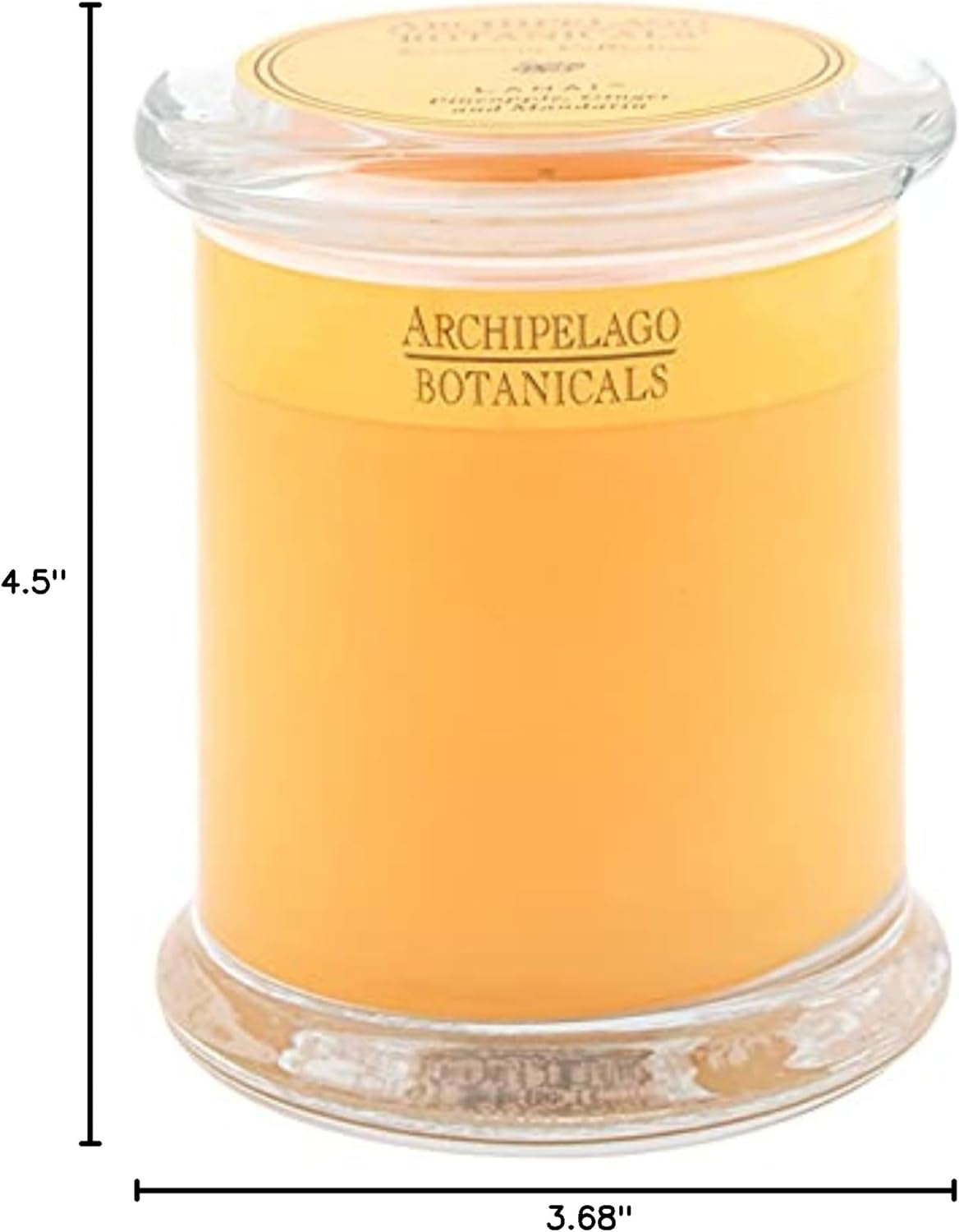 Archipelago Botanicals Kashmir Glass Jar Candle, Kashmir Vanilla, Orange Blossom and Sandalwood Scent, Lead-Free Candle Wicks, Burns Approx. 60 Hours (8.6 oz)