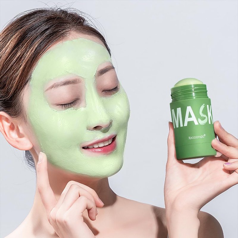 JISKG Green Tea Clay Mask Stick, Blackhead Remover with Green Tea Extract, Deep Pore Cleansing, Moisturizing, Oil Control for Men and Women All Skin.