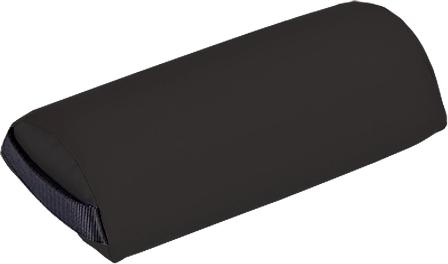 EarthLite Bolster Pillow Neck – Durable Massage Bolster, 100% PU Upholstery incl. Strap Handle/Professional Quality for Massage Tables/Back Pain Relief, Black 3Lx6Wx13H