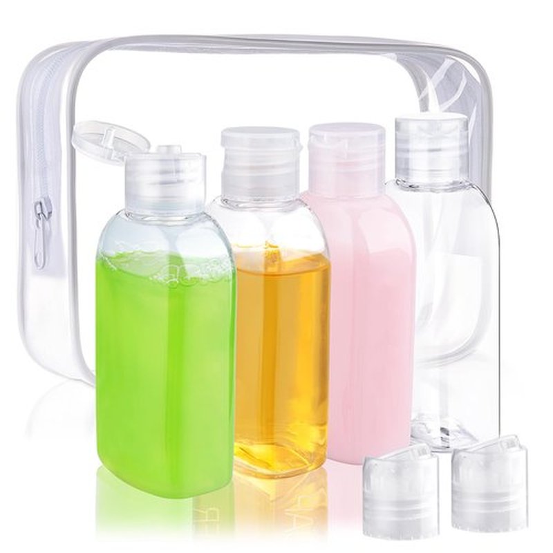 Cosywell Travel Shampoo Bottles 4pcs 3.4oz TSA Approved Travel Bottles for Toiletries Travel Size Bottles Leak Proof Empty Lotion Containers with Flip Cap Small Plastic Squeeze Bottles