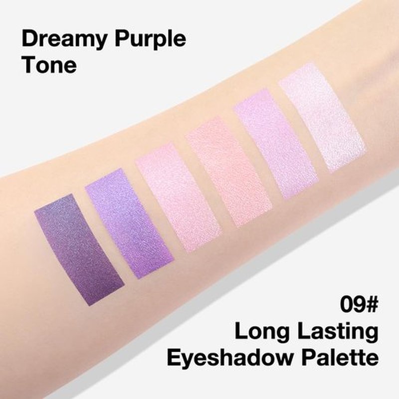 Kaely 6 Color Mini Purple Eyeshadow Palette Makeup, Highly Pigmented Eye Shadow Palette Waterproof, Natural Glitter Shimmer Eye Shadow Palette, paleta de sombras de ojos, Vegan & Cruelty-free, 09