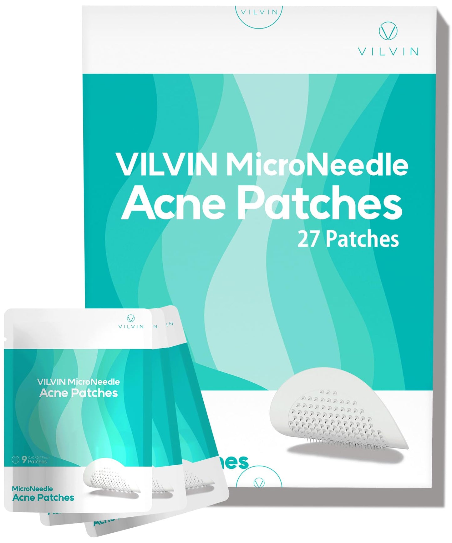 VILVIN Microdart Acne Patch for Deep Blemish - 9 Patches - Dark spot remover for face - Fast Acting Microdart Pimple Patches for face - Hyaluronic Acid, Tea Tree