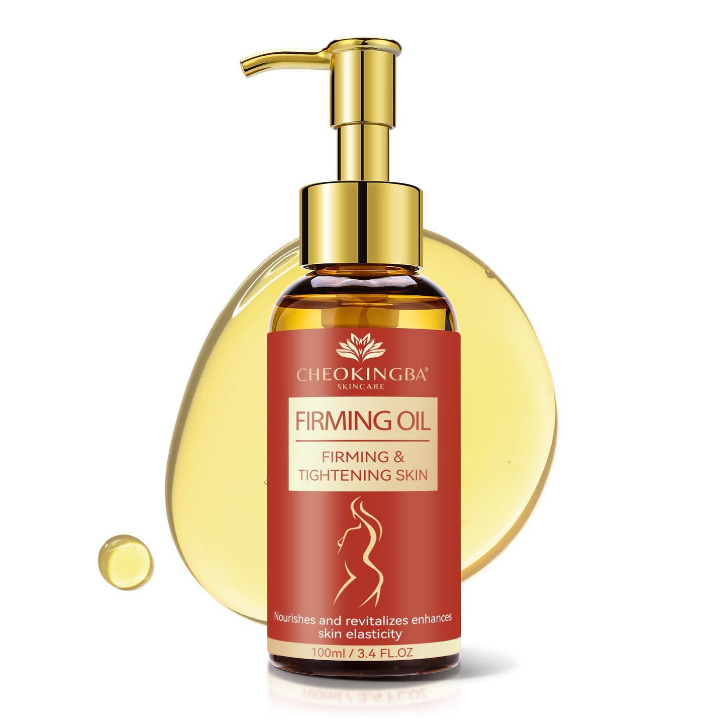 CHEOKINGBA Body Firming Oil, 3.4 Fl Oz Moisturizing Treatment Oil for Tightening After Shower