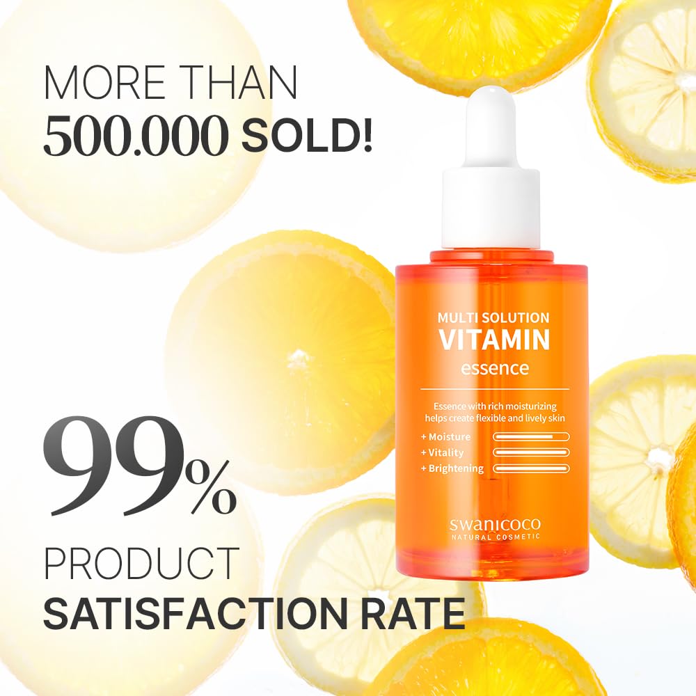 Swanicoco Pregnancy Acne Treatment, Vitamin C Serum Multi Solution Vitamin Essence, Brightening Dark Spots Even Skin Tone Eye Area Fine Lines & Wrinkles Korean Skincare 70ml 2.37 Fl Oz