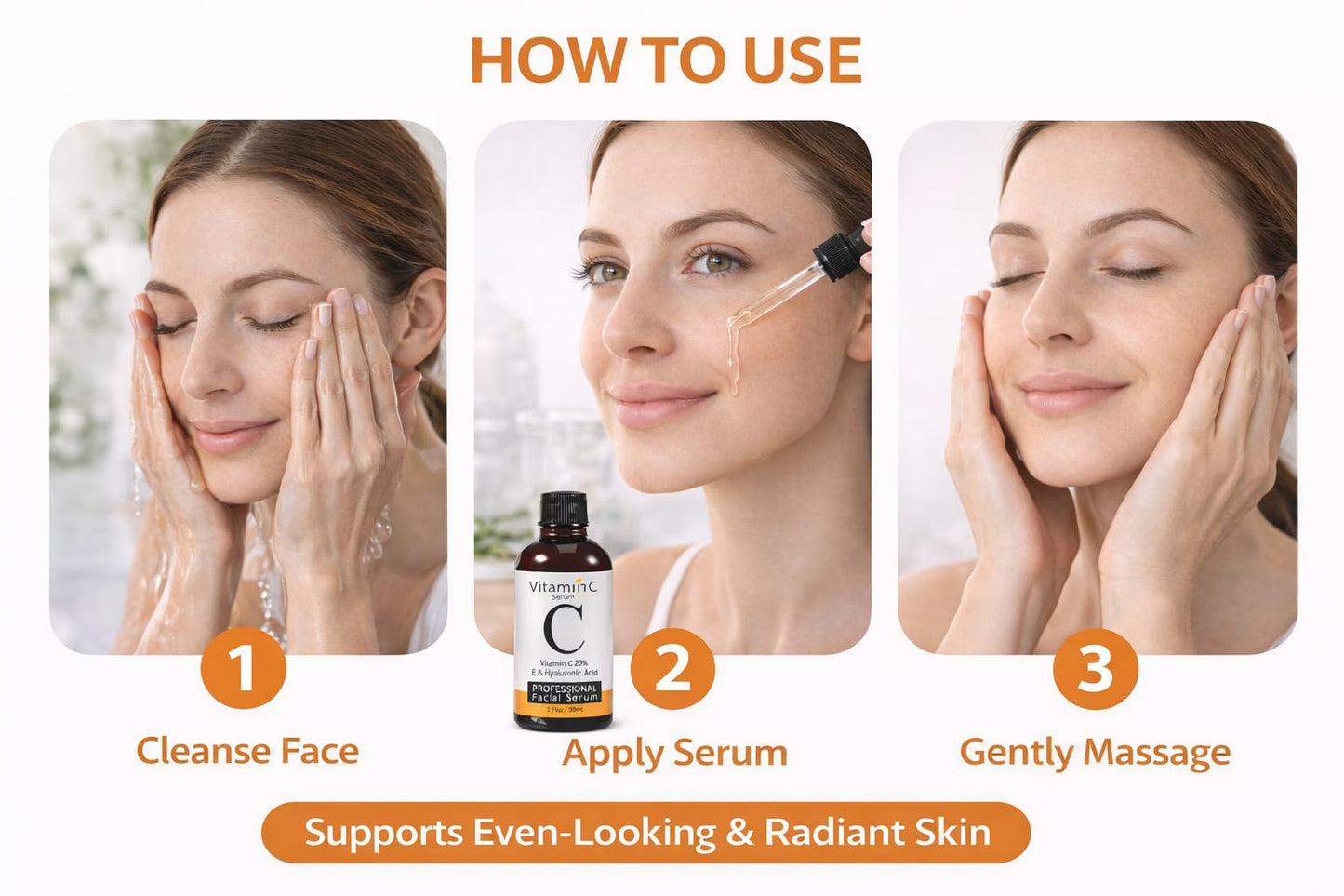 Vitamin C Serum 20% with Hyaluronic Acid - Anti Aging Face Serum, Fine Lines & Wrinkles - Organic Vegan Formula 1 Fl Oz