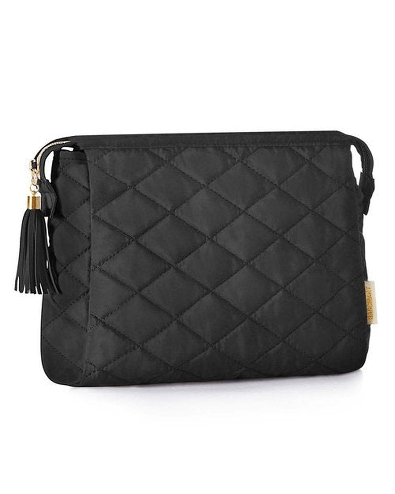 BAGSMART Makeup Bag Travel Cosmetic Bag, Puffy Make Up Bags for Women Large Capacity Makeup Organizer Case, Wide-open Pouch for Purse Storage Travel Essentials Toiletries Accessories Brushes, Black