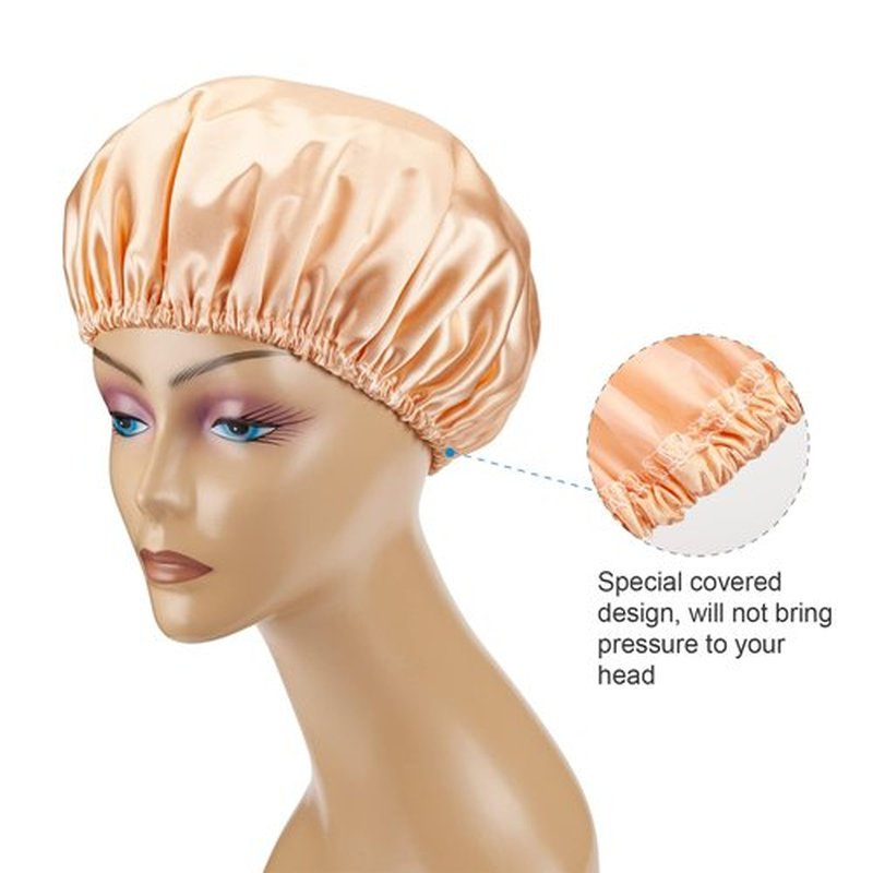 AmazerBath 4-Pack Shower Caps for Women, Double Waterproof Layers Bathing Shower Hat Hair Protection EVA Shower Caps Reusable, Medium Size