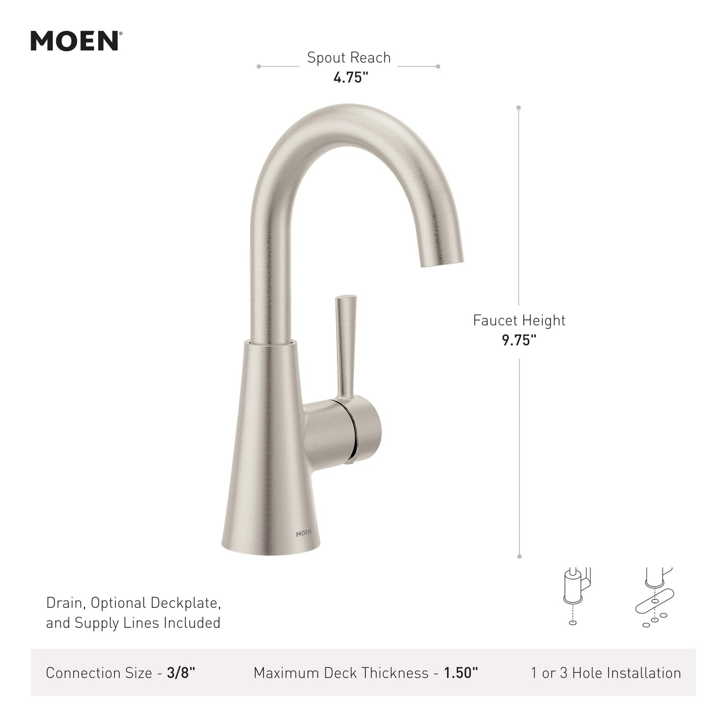 Moen 84021BZG Ronan 1-Handle Bath Faucet, Bronzed Gold