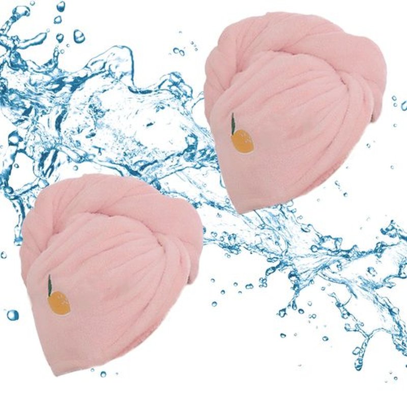 2Pcs Rapid Drying Towel, 2025 New Rapid Drying Towel for Hair with Button, Microfiber Hair Towel for Curly Hair, Rapid Hair Drying Towels for Women Shower (Pink)
