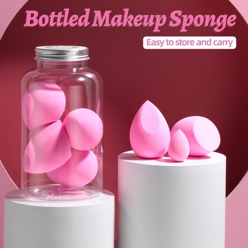 Makeup Sponge Set BS-MALL Blender Sponges 7 Pcs for Liquid, Cream, and Powder, Multi-colored with 1 Mini Makeup Sponge Pink (A-HotPink)