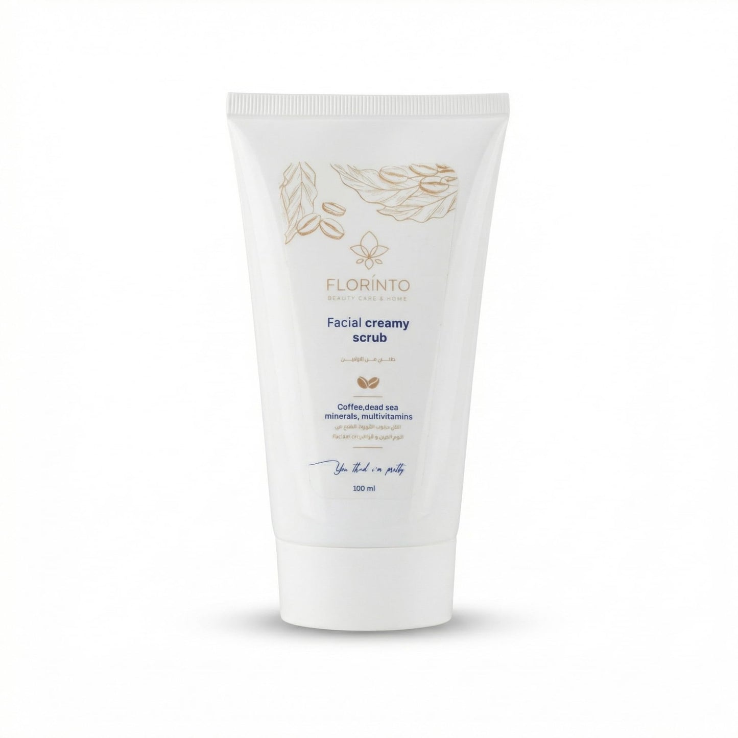 FLORÍNTO Coffee Facial Scrub – Gentle Exfoliating Face Scrub with Dead Sea Minerals, Apricot Kernel & Sweet Almond Oil – Removes Blackheads, Cleanses Pores & Revitalizes Skin – 120 g