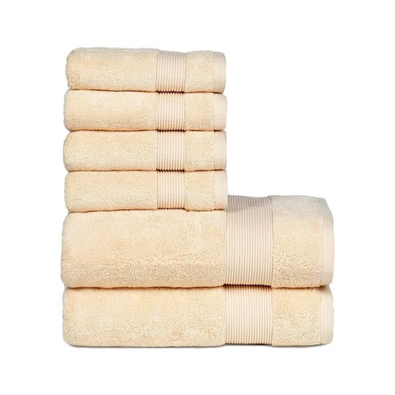 Casa Lino Set of 6 Luxury Linen Bath Towels Extra Large | 100% Soft Cotton 700 GSM Thick Absorbent Quick Dry Hotel Bathroom Towel for Home | 2 Bath Towels (27x54) | 4 Hand Towels (16x28) | Linen