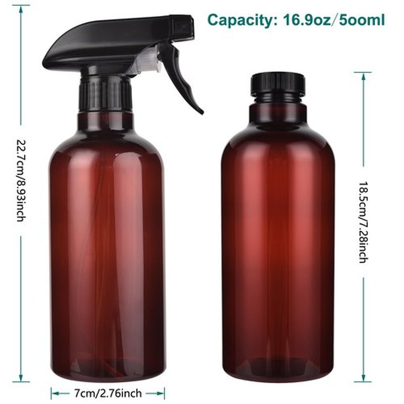 ALLWIN Plastic Spray Bottles - 2 Pack 16 OZ Empty Spray Bottle,Heavy Duty Spraying Bottles Mist/Stream Water Bottle for Cleaning Solutions, Plants, Pet, Essential Oils, Hair, Cooking