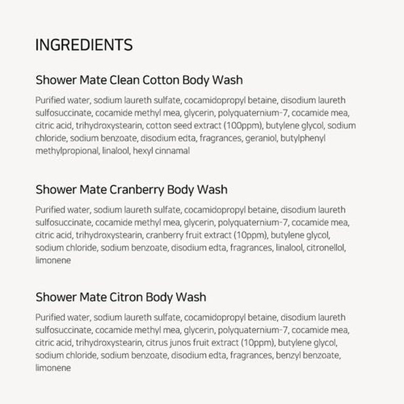 SHOWERMATE Natural Body Wash 42.3 fl oz, 1.2 kg (Clean Cotton)